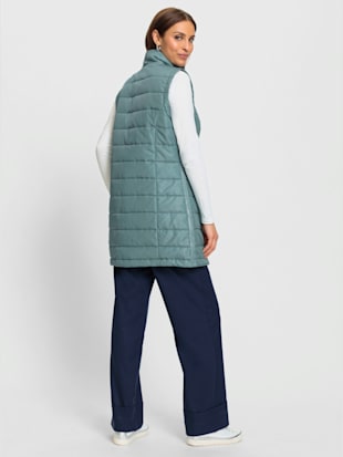 Gilet long coutures flatlock argent