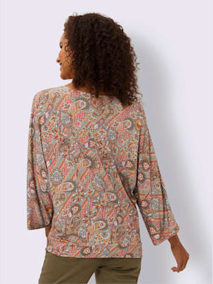 T-shirt à manches 3/4 motif paisley coloré (Image 3)
