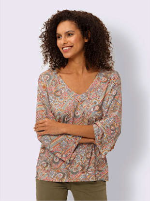 T-shirt à manches 3/4 motif paisley coloré (Image 2)