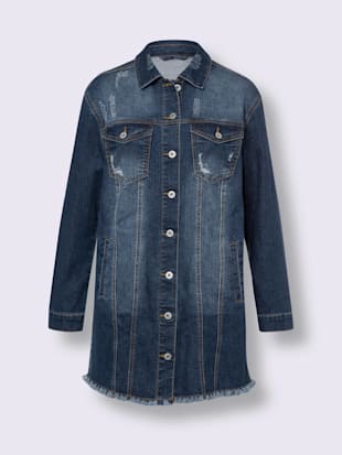 Veste en jean effet « destroy » tendance