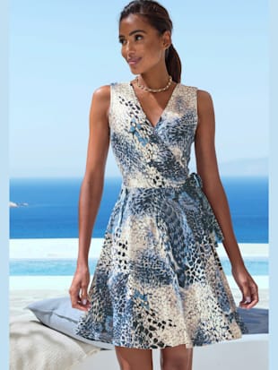 Robe en jersey encolure en v dégagée, effet cache-cœur (Image 1)