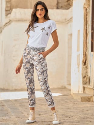 Pantalon cargo motif camouflage tendance