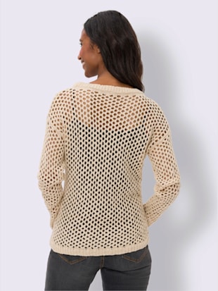 Pull ajouré pur coton