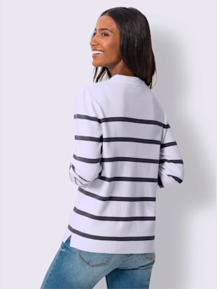 Pull à rayures col montant à coulisse (Image 3)