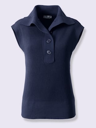 Débardeur en tricot 2 types de cols : col montant ou à revers
