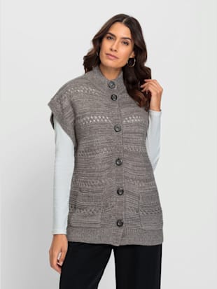 Gilet en tricot fil chiné doux