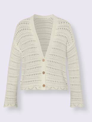 Veste en tricot ajouré pur coton