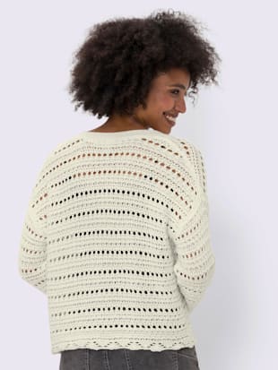 Veste en tricot ajouré pur coton