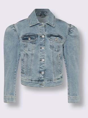 Veste en jean manches bouffantes tendance