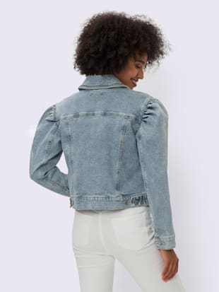 Veste en jean manches bouffantes tendance