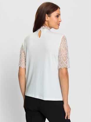 T-shirt en dentelle avec dentelle transparente