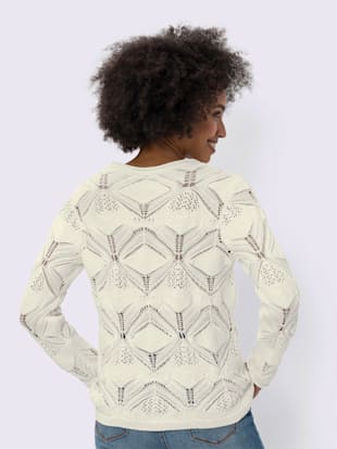 Pull en tricot superbe motif tricoté