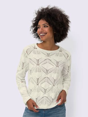 Pull en tricot superbe motif tricoté