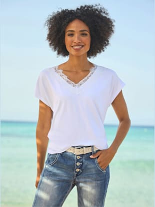 T-shirt en v viscose douce et fluide