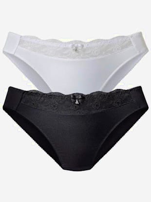 Slip avec empiècement en dentelle brodée transparent à l'avant de la ceinture (Image 7)