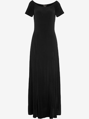 Robe longue robe carmen à manches courtes, jambes fendues (Image 2)