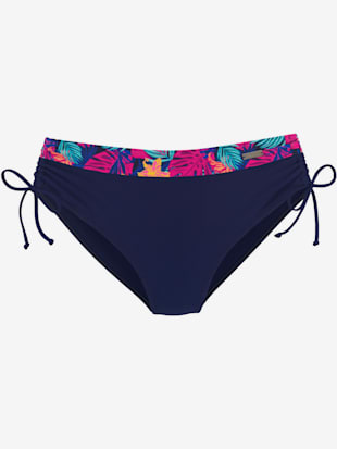 Bas de maillot de bain uni avec empiècement imprimé tendance (Image 2)