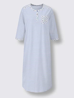 Chemise de nuit femme manches 3/4 col boutonné