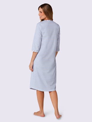 Chemise de nuit femme manches 3/4 col boutonné