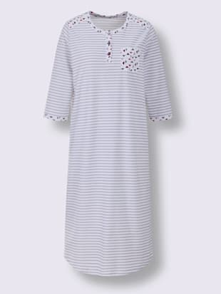 Chemise de nuit femme manches 3/4 col boutonné