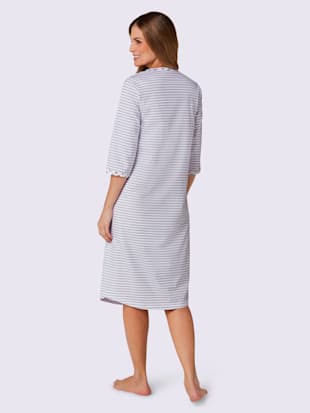 Chemise de nuit femme manches 3/4 col boutonné