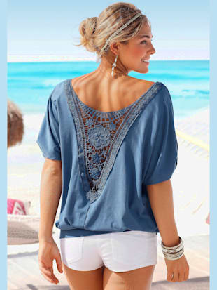 T-shirt de plage joli détail crochet au dos