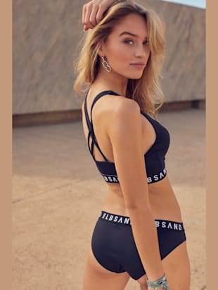 Bikini bustier ruban élastique avec marque inscrite