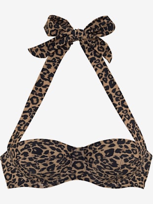 Haut de bikini bandeau à armatures imprimé léopard tendance (Image 3)