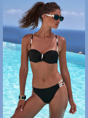 Maillot de bain bandeau à armatures style uni moderne avec détails contrastés (Image 1)