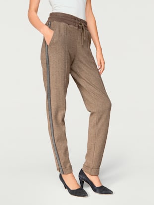 Pantalon coupe carotte, coleur taupe - HELLINE