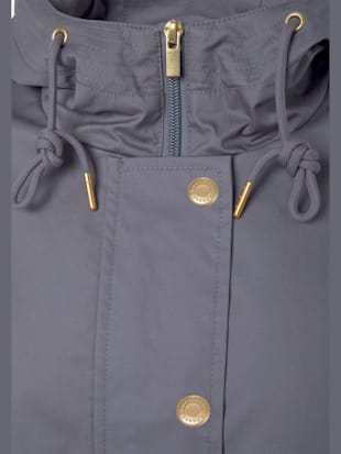 Veste d'extérieur veste légère à capuche réglable et détails dorés