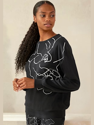 Sweatshirt à encolure ronde et imprimé floral
