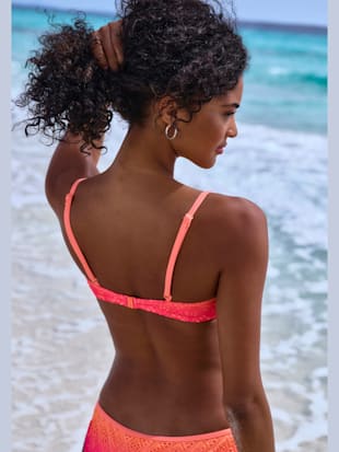 Maillot de bain bandeau à armatures broderie ajourée tendance avec dégradé de couleurs (Image 2)