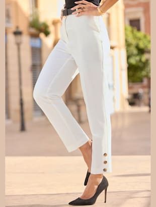 Pantalon tailleur ceinture élégante avec bouton dissimulé