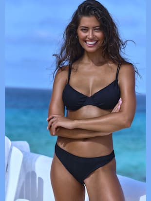 Haut de bikini bandeau à armatures matière structurée tendance à rayures (Image 1)