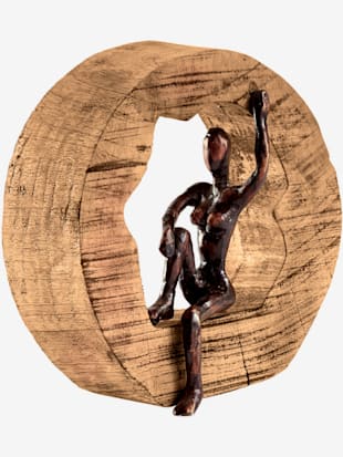 Objet décoratif objet en bois original, coleur couleur ivoire-marron - HELLINE