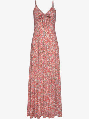 Robe longue encolure en v avec nœud