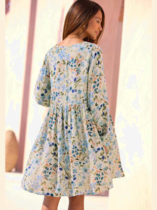 Robe tunique encolure en v profonde avec ruban décoratif et houppes (Image 2)