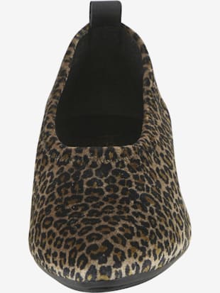 Trotteurs synthétique imitation nubuck et matière extensible, coleur beige-noir - HELLINE
