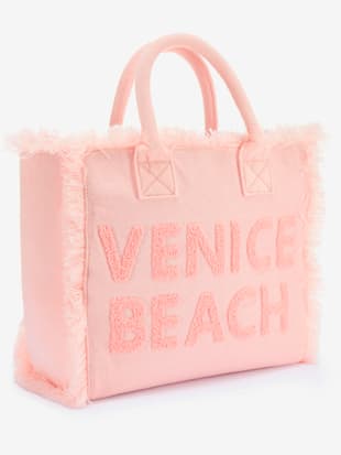Cabas sac de plage tendance effet éponge avec franges (Image 3)