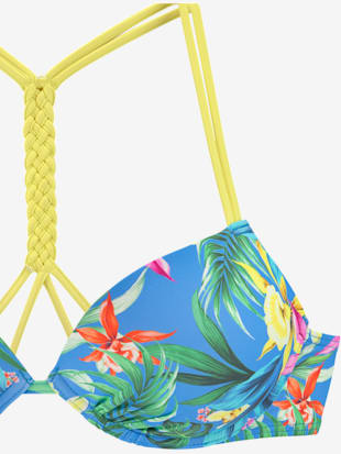 Haut de bikini push-up « imprimé, effet de couleur différent pour chaque pièce »