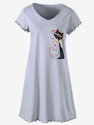 Chemise de nuit motifs de chats imprimés brillants