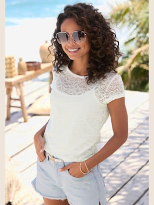T-shirt en dentelle encolure ronde (Image 1)