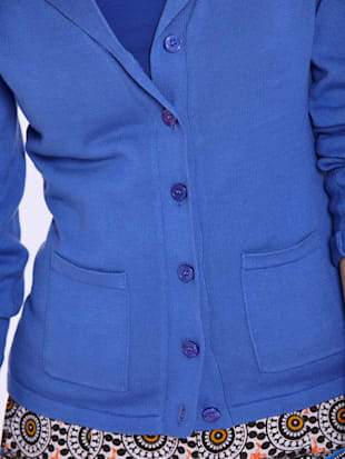 Veste en tricot fin superbe basique avec poches plaquées