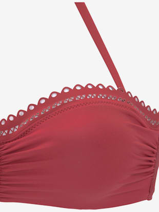 Haut de bikini bandeau à armatures bord découpé au laser tendance