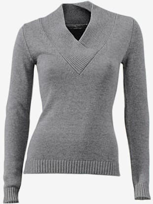 Pull col v contenant du cachemire