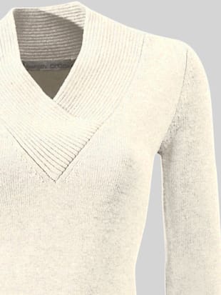 Pull col v contenant du cachemire