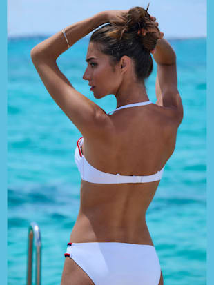 Haut de bikini bandeau à armatures unis tendance avec cordons (Image 4)