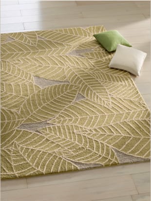 Tapis superbe structure en relief, couleur vert - HELLINE