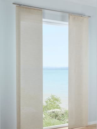 Panneaux-rideaux rayures tendance, coleur sable - HELLINE
